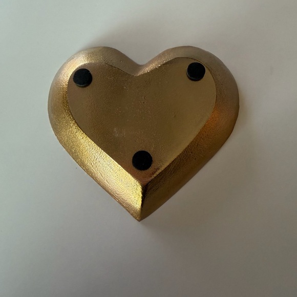 Red Heart-Shaped Bowl with Gold Trim - Picture 2 of 4